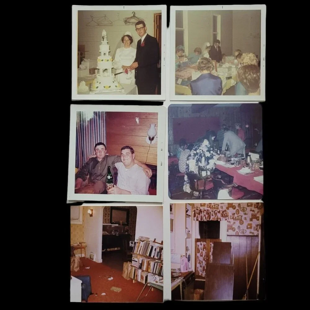 Lot of 6 Vintage Photographs Ephemera Wedding 1960s 1970s Color Pictures‎